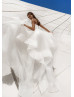 Strapless Sweetheart Ivory Satin Tulle Ruffled Queen Wedding Dress